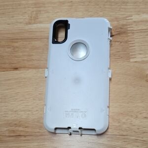 Sleek White Phone Case with Black Accents